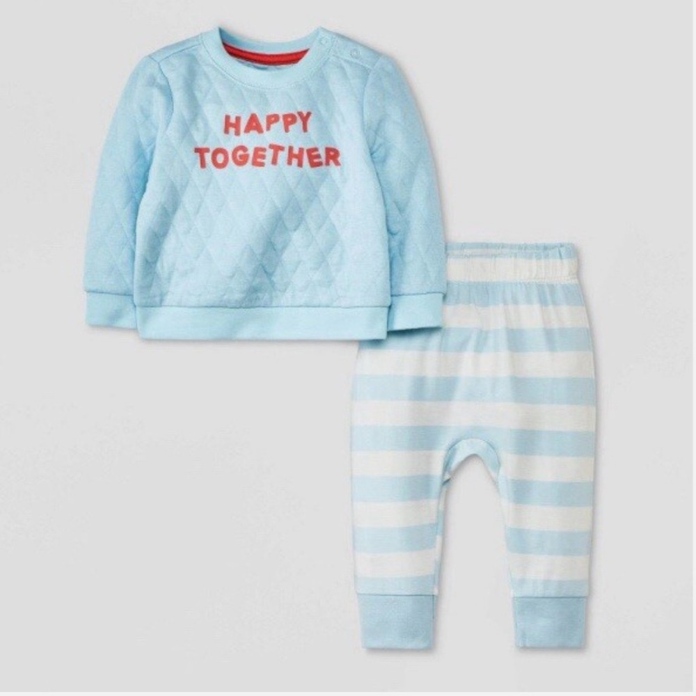 Unisex Baby Blue Striped Set | Size 6-9m